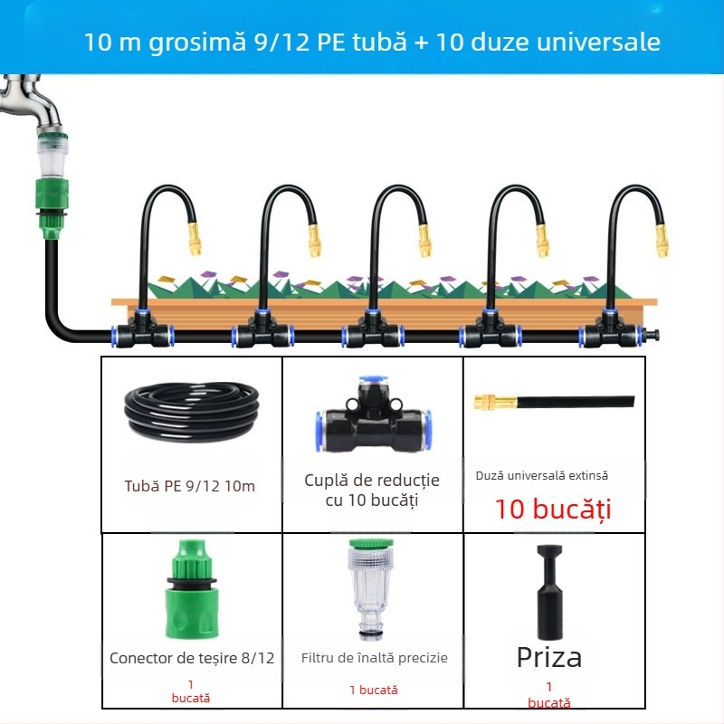Slayry Serie Giclee duză de pulverizare, flux reglabil 0,3–1 L/min, pentru grădinărit de acasă