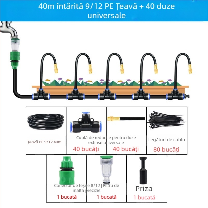 Slayry Serie Giclee duză de pulverizare, flux reglabil 0,3–1 L/min, pentru grădinărit de acasă