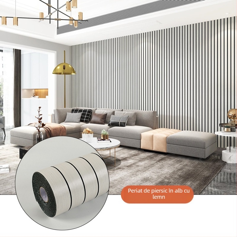 Tapet autoadeziv 3D cu aspect lemn – PVC; impermeabil, rezistent la umezeală și pete; 1 rulon