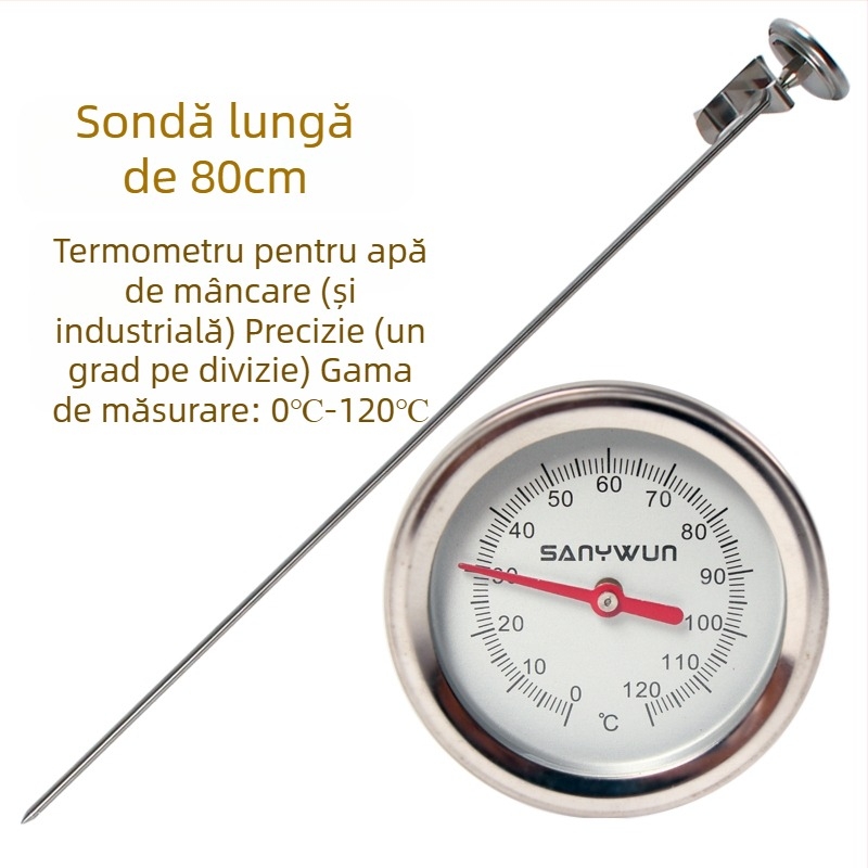 Termometru de precizie înaltă pentru temperatura alimentelor, compost, sol și apă