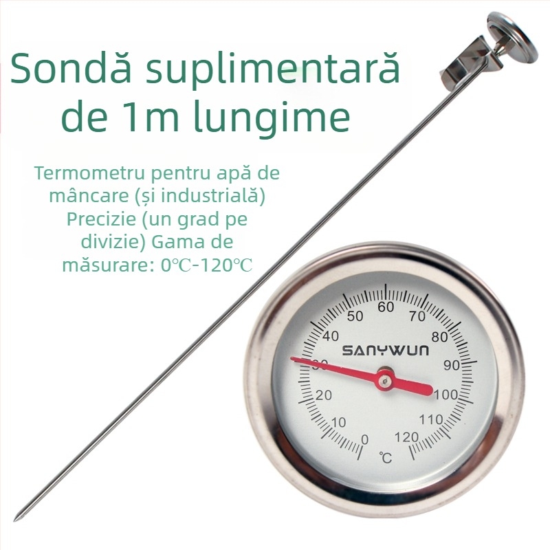 Termometru de precizie înaltă pentru temperatura alimentelor, compost, sol și apă
