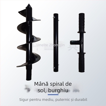 Flight Instantly Unealtă manuală de grădină pentru plantarea răsadurilor, afânarea solului și săparea gropilor cu burghiu spiral