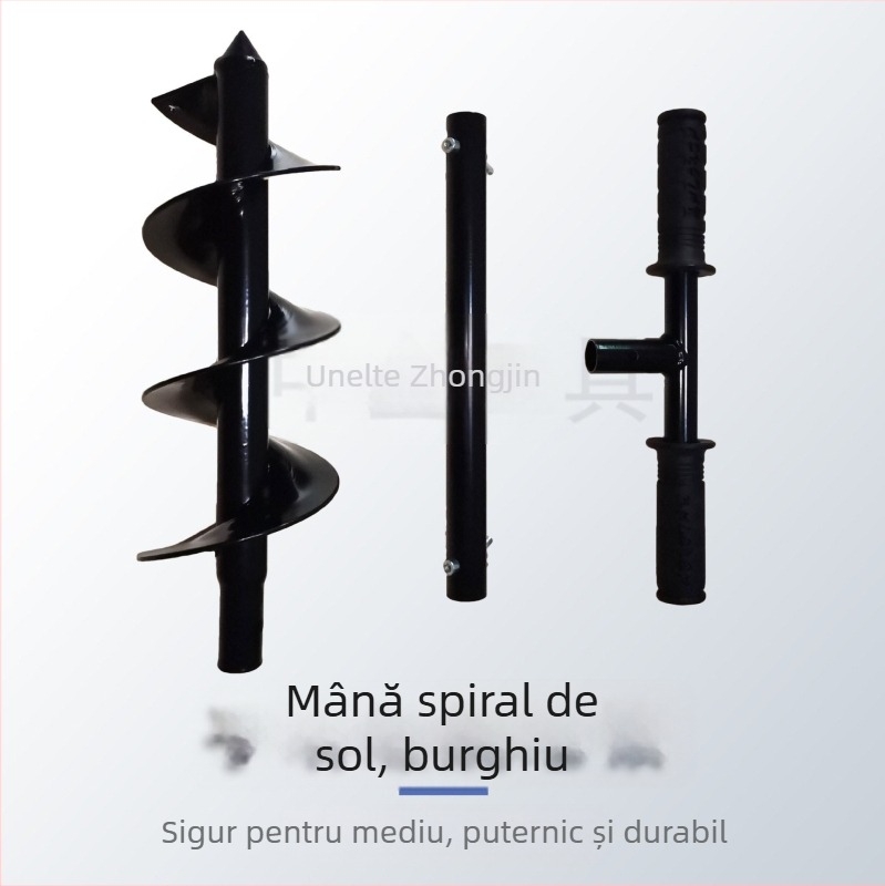 Flight Instantly Unealtă manuală de grădină pentru plantarea răsadurilor, afânarea solului și săparea gropilor cu burghiu spiral