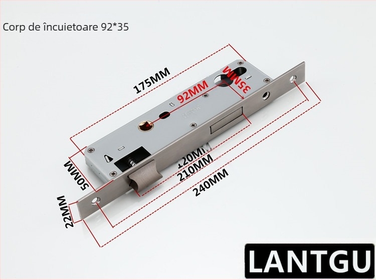 Corp de încuietoare cu punct unic pentru uși batante din aluminiu și lemn, aliaj zinc, ball lock, model Other