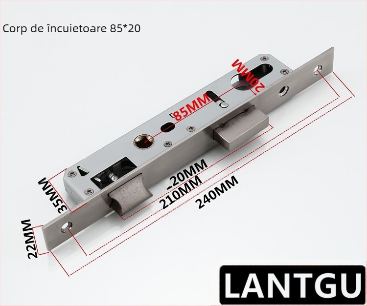 Corp de încuietoare cu punct unic pentru uși batante din aluminiu și lemn, aliaj zinc, ball lock, model Other
