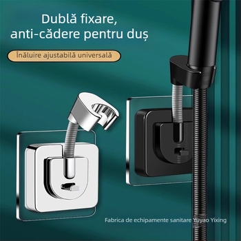 Suport pentru cap de duș cu bază, montaj fără găuri, reglabil universal, ABS, electroplacare, model ZJ-01, stil modern minimalist