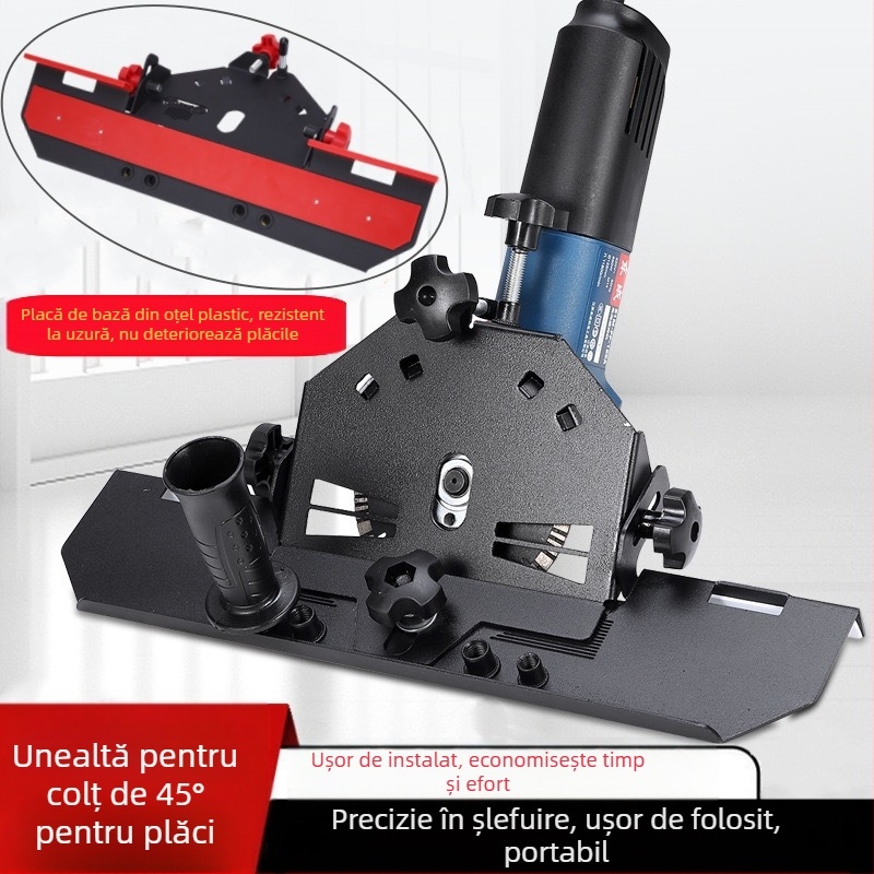 Accesoriu pentru șlefuitor unghiular pentru margini plăci ceramice, 45° unghi, 220V, compatibil cu discuri 115/125 mm