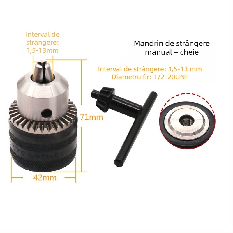 Set mandrine burghiu pentru unelte electrice, din oțel aliat cu carbon, compatibil cu șurubelnițe electrice, ciocane cu percuție și burghie, cu tijă de conectare de conversie