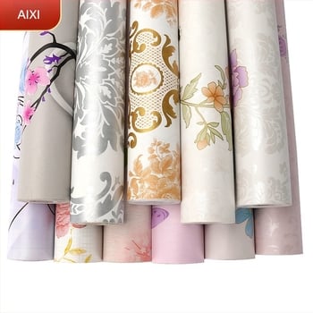 Tapet PVC autoadeziv Lanfeng, stil european, rezistent la umezeală, model floral, construcție cu 3 straturi