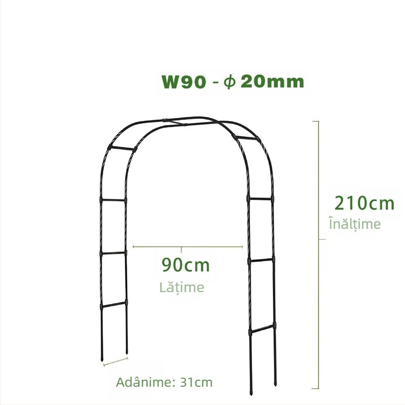 Arc plastic pentru plante cățărătoare, pentru trandafiri și viță-de-vie, modular, stil pastoral, decor de grădină pentru podea