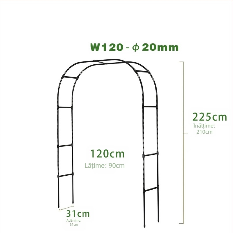 Arc plastic pentru plante cățărătoare, pentru trandafiri și viță-de-vie, modular, stil pastoral, decor de grădină pentru podea