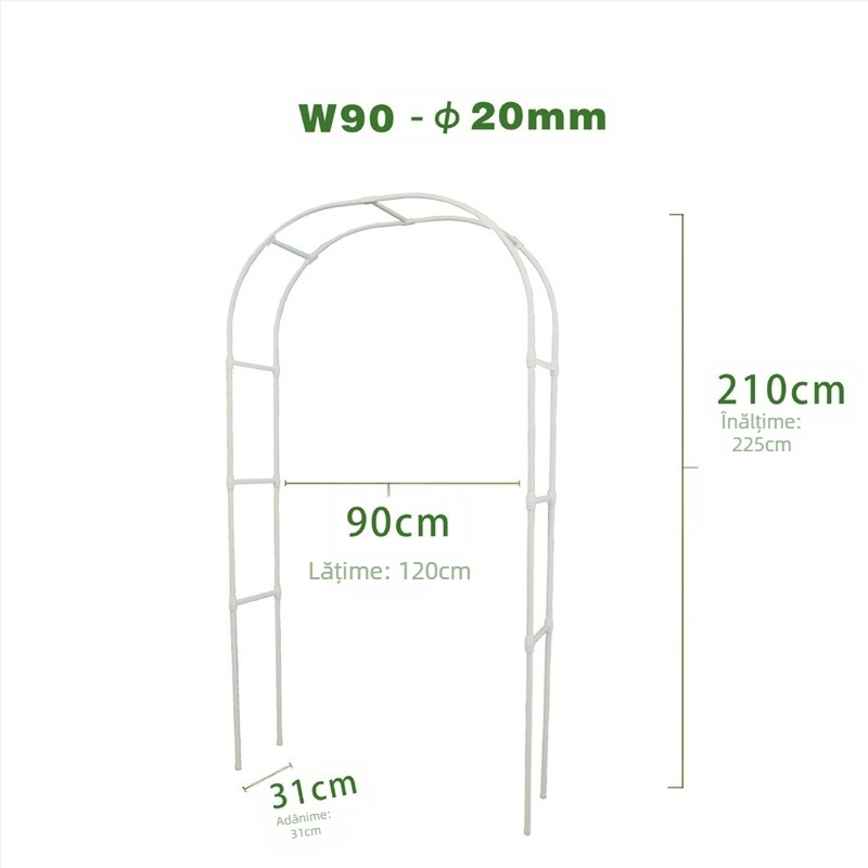 Arc plastic pentru plante cățărătoare, pentru trandafiri și viță-de-vie, modular, stil pastoral, decor de grădină pentru podea