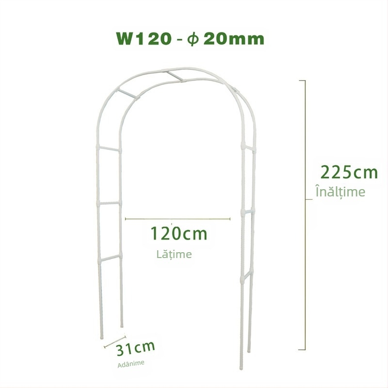 Arc plastic pentru plante cățărătoare, pentru trandafiri și viță-de-vie, modular, stil pastoral, decor de grădină pentru podea