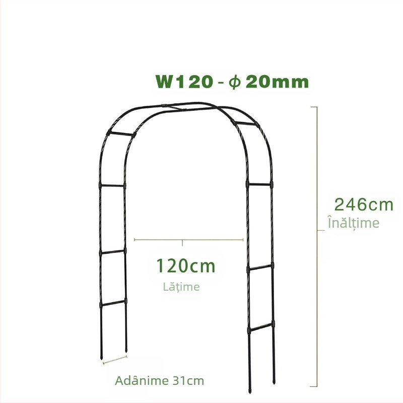 Arc plastic pentru plante cățărătoare, pentru trandafiri și viță-de-vie, modular, stil pastoral, decor de grădină pentru podea