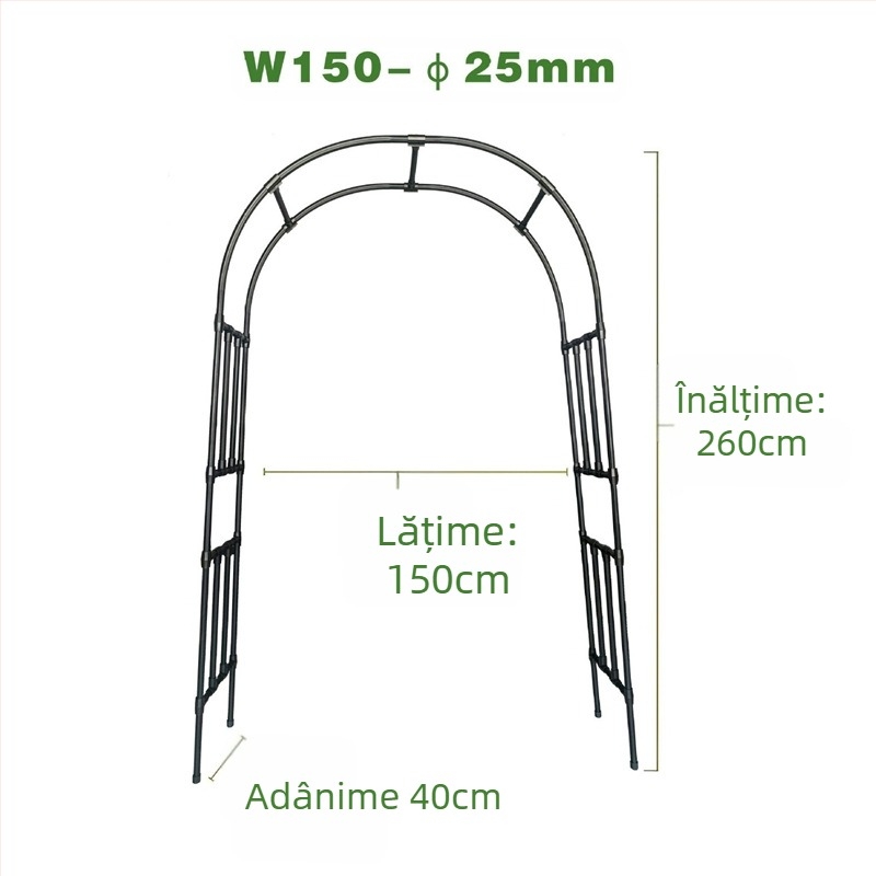 Arc plastic pentru plante cățărătoare, pentru trandafiri și viță-de-vie, modular, stil pastoral, decor de grădină pentru podea