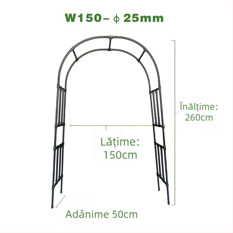 Arc plastic pentru plante cățărătoare, pentru trandafiri și viță-de-vie, modular, stil pastoral, decor de grădină pentru podea
