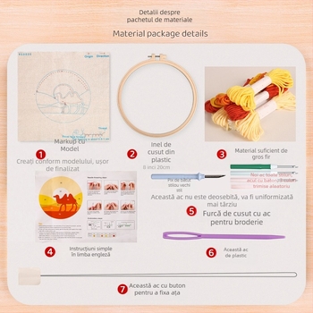 Kit broderie croisée pentru peisaj – stil modern minimalist, broderie în stil pictură în ulei