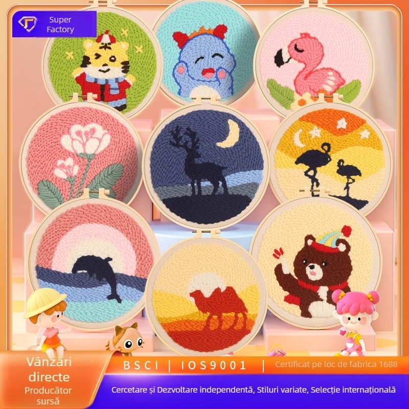 Kit broderie croisée pentru peisaj – stil modern minimalist, broderie în stil pictură în ulei