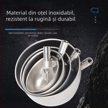 Castron rotund din oțel inoxidabil îngroșat pentru porci și scroafe