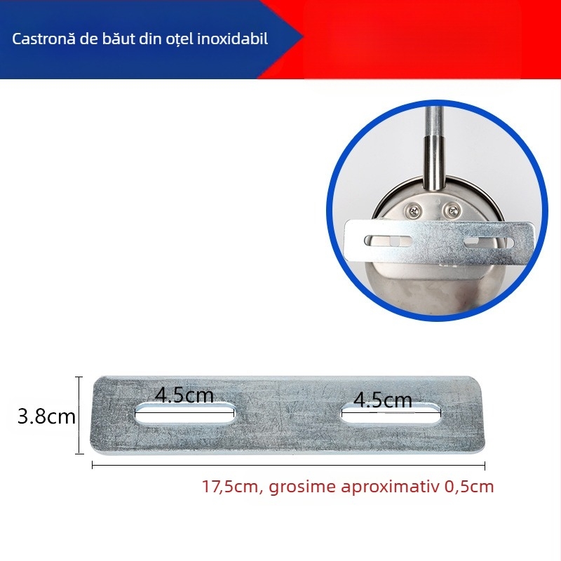 Castron rotund din oțel inoxidabil îngroșat pentru porci și scroafe