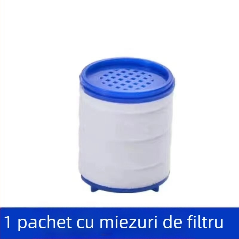 Filtru pentru robinet de casă cu articulație universală de trei viteze, anti-stropire. Material: ABS; Model: 22/24 mm; Finisaj: electroplacare; Montaj: filet rotativ; Temperatură de lucru: 0–80°C; Presiune nominală: 1 bar.