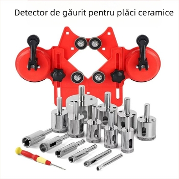 Poziționator de găuri pentru plăci și sticlă cu ventuză — găurire universală, precizie înaltă