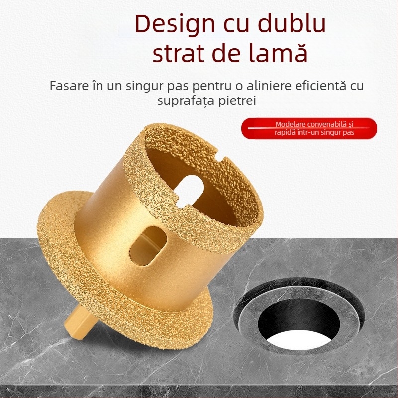 Meier Shield MH0189 Diamant unghiular pentru găurire în blaturi din piatră și ceramică — Proces de brazare, destinat prelucrării pietrei