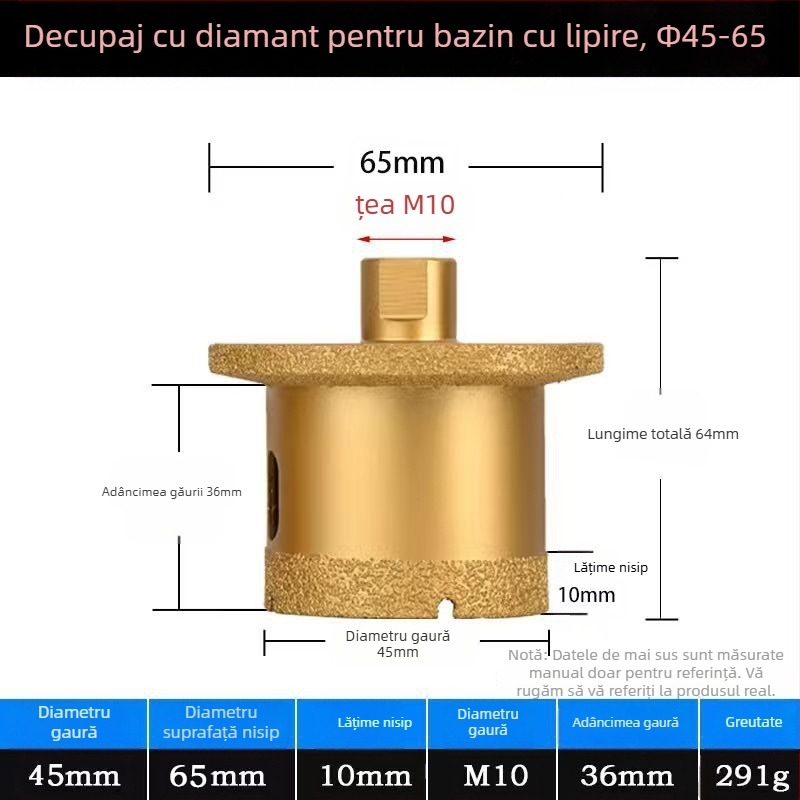 Meier Shield MH0189 Diamant unghiular pentru găurire în blaturi din piatră și ceramică — Proces de brazare, destinat prelucrării pietrei
