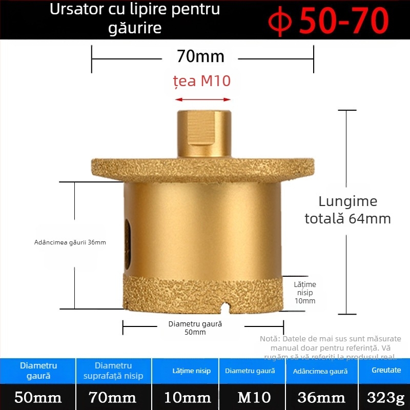 Meier Shield MH0189 Diamant unghiular pentru găurire în blaturi din piatră și ceramică — Proces de brazare, destinat prelucrării pietrei