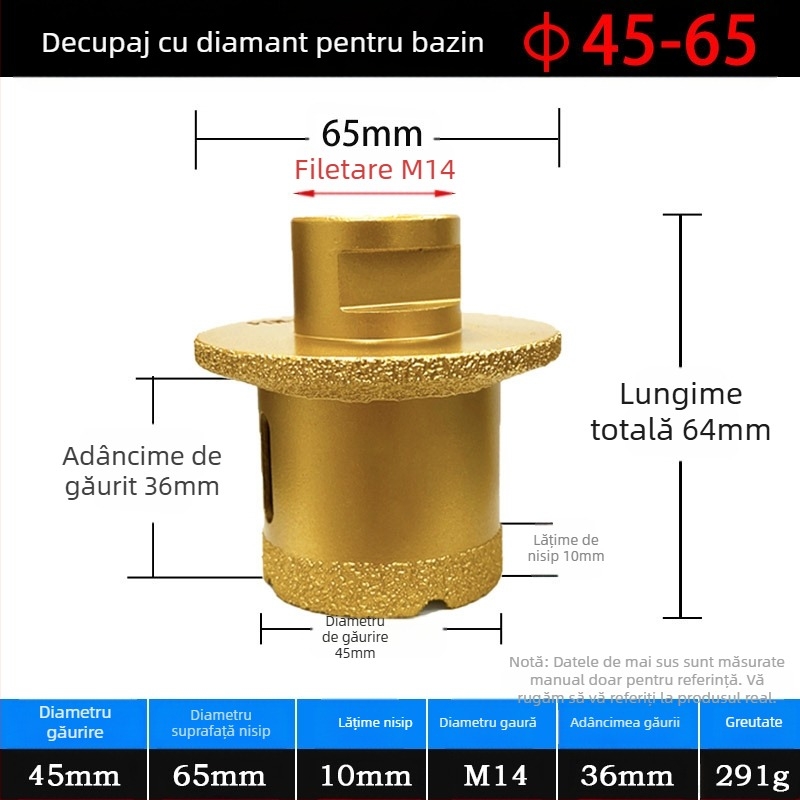 Meier Shield MH0189 Diamant unghiular pentru găurire în blaturi din piatră și ceramică — Proces de brazare, destinat prelucrării pietrei