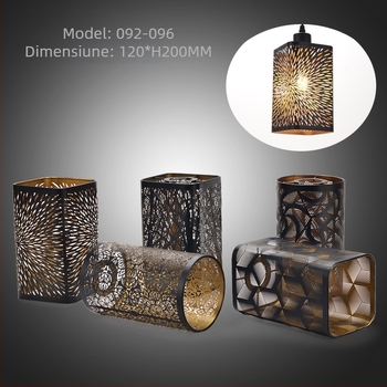 Abajur din aluminiu cu gravură laser, carcasă metalică; forme: drept, pătrat sau rotund