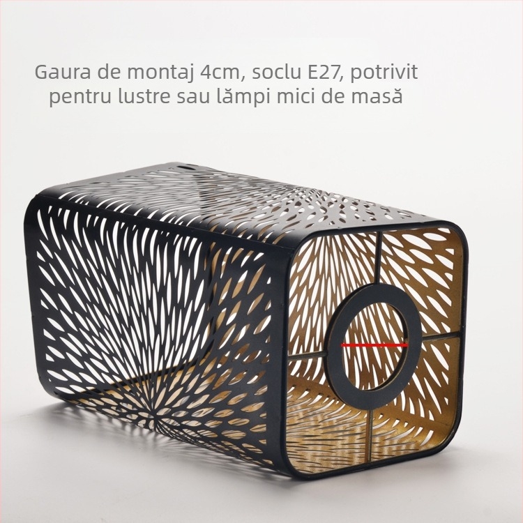 Abajur din aluminiu cu gravură laser, carcasă metalică; forme: drept, pătrat sau rotund