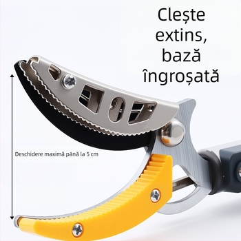 Foarfecă telescopică pentru cules fructe, cu rază lungă pentru ramuri înalte