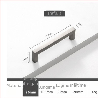 Mâner pentru dulap din aliaj de aluminiu, pentru sertare și uși de dulap, stil modern minimalist, model 807, finisaj prin oxidare