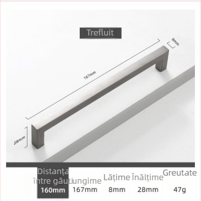 Mâner pentru dulap din aliaj de aluminiu, pentru sertare și uși de dulap, stil modern minimalist, model 807, finisaj prin oxidare