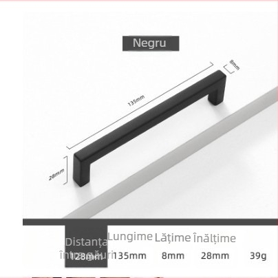 Mâner pentru dulap din aliaj de aluminiu, pentru sertare și uși de dulap, stil modern minimalist, model 807, finisaj prin oxidare