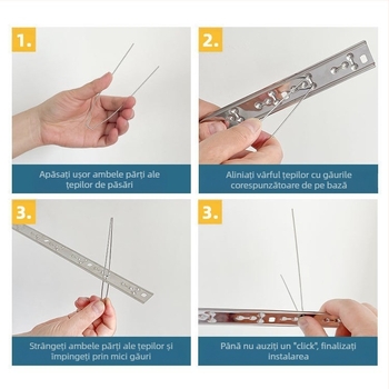 Șipci de protecție pentru păsări, din oțel inoxidabil 304, model N01, pentru grădini și sere, protecție împotriva păsilor și pisicilor