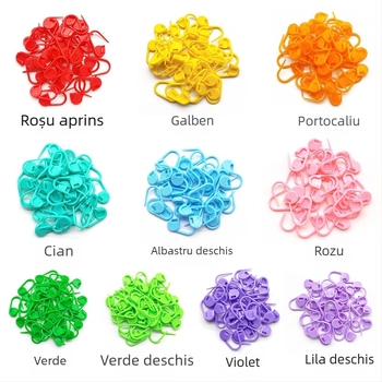 Știfturi plastice pentru croșetat, cu cleme marcatoare — Wen Yuexin, 80 seturi (8.000 buc.), aproximativ 205 g/ambalaj, stil modern