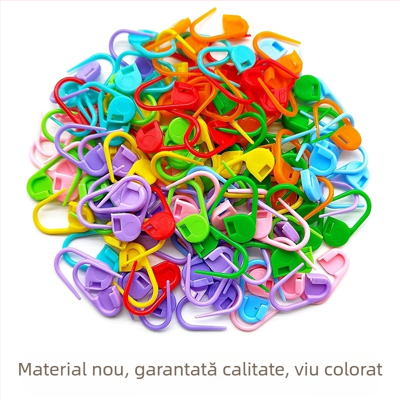 Știfturi plastice pentru croșetat, cu cleme marcatoare — Wen Yuexin, 80 seturi (8.000 buc.), aproximativ 205 g/ambalaj, stil modern