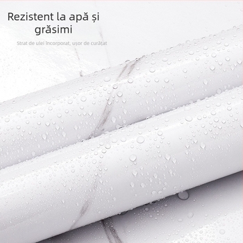 Sticker decorativ pentru perete cu model marmură, PVC, rezistent la apă și la ulei, stil simplu și modern, potrivit pentru sufragerie