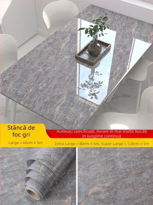 Sticker decorativ pentru perete cu model marmură, PVC, rezistent la apă și la ulei, stil simplu și modern, potrivit pentru sufragerie