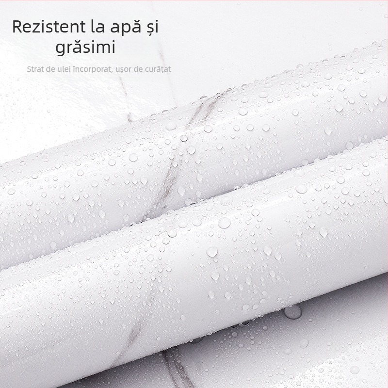 Sticker decorativ pentru perete cu model marmură, PVC, rezistent la apă și la ulei, stil simplu și modern, potrivit pentru sufragerie