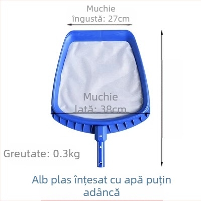 Plasă pentru frunze de piscină, cadru din aluminiu, plasă densă, pentru apă adâncă și apă de suprafață