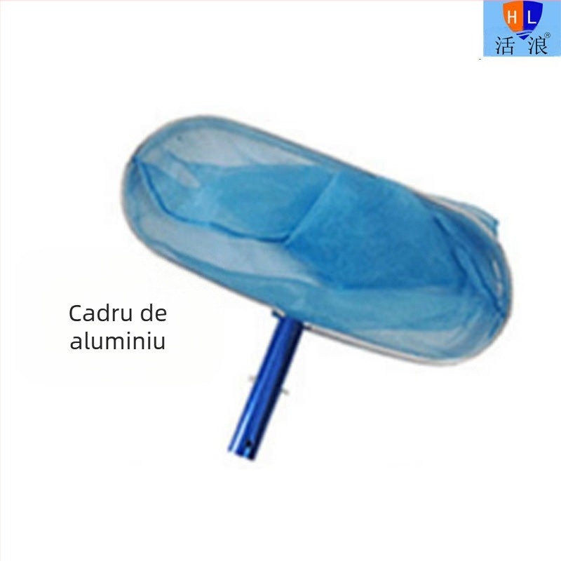 Plasă pentru frunze de piscină, cadru din aluminiu, plasă densă, pentru apă adâncă și apă de suprafață