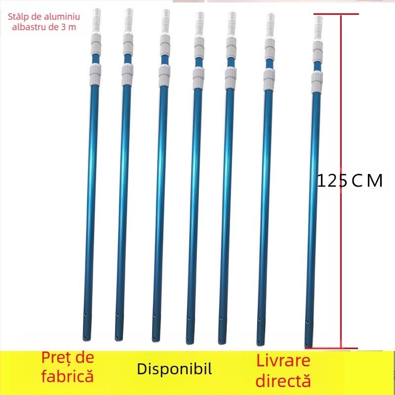 Plasă pentru frunze de piscină, cadru din aluminiu, plasă densă, pentru apă adâncă și apă de suprafață
