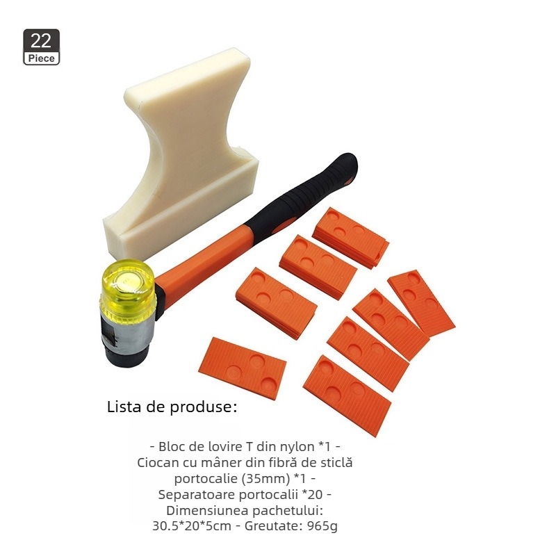 Set instrumente pentru podea din lemn – oțel carbon, 45 de piese, 1,65 kg, 35/40 mm, Utilizare casnică