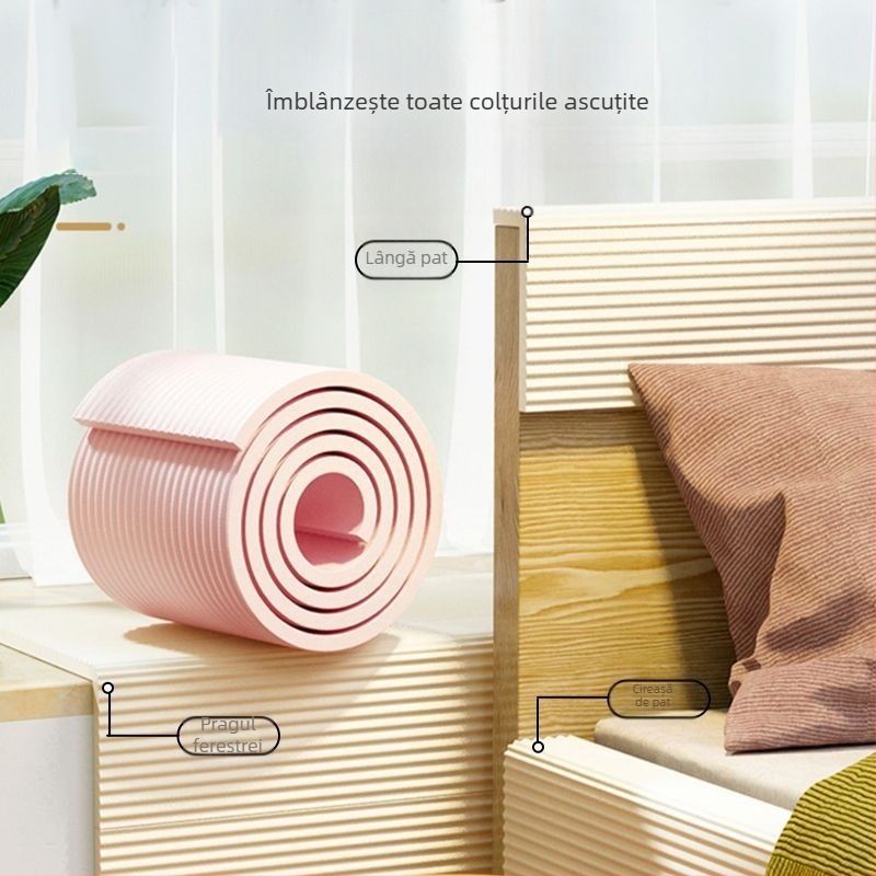 Bandă de protecție pentru pervazul ferestrei, pentru copii, îngroșată și lărgită, cu margine de finisare și covoraș cald pentru picioare