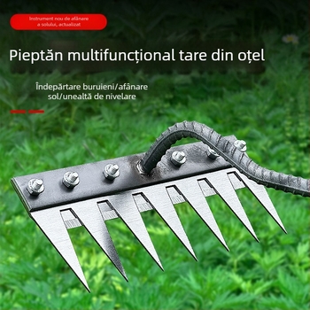 Unelte multifuncționale pentru plivit cu greblă integrată și lamă din oțel mangan pentru uz casnic și agricol (întoarcerea solului, afânarea)
