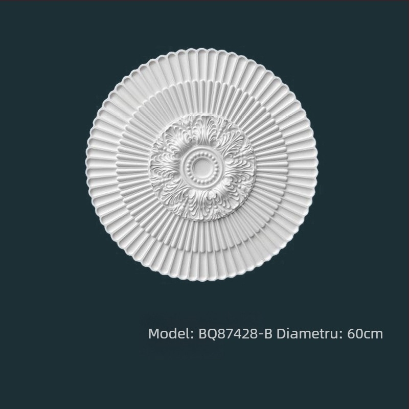 Panou lampă PU cu disc circular de tavan, decor în stil francez pentru lustra europeană (Material: PU; Model: BQ-XY-; Stil: relief, simplitate modernă, lux discret)