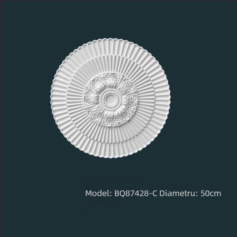 Panou lampă PU cu disc circular de tavan, decor în stil francez pentru lustra europeană (Material: PU; Model: BQ-XY-; Stil: relief, simplitate modernă, lux discret)